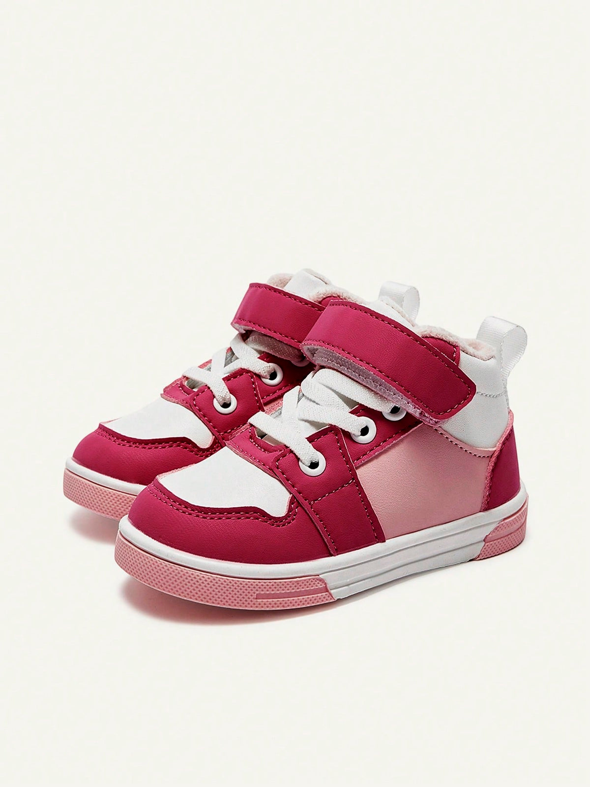 Cozy Pixies Girls' Pink Velvet High-Top Outdoor Sneakers