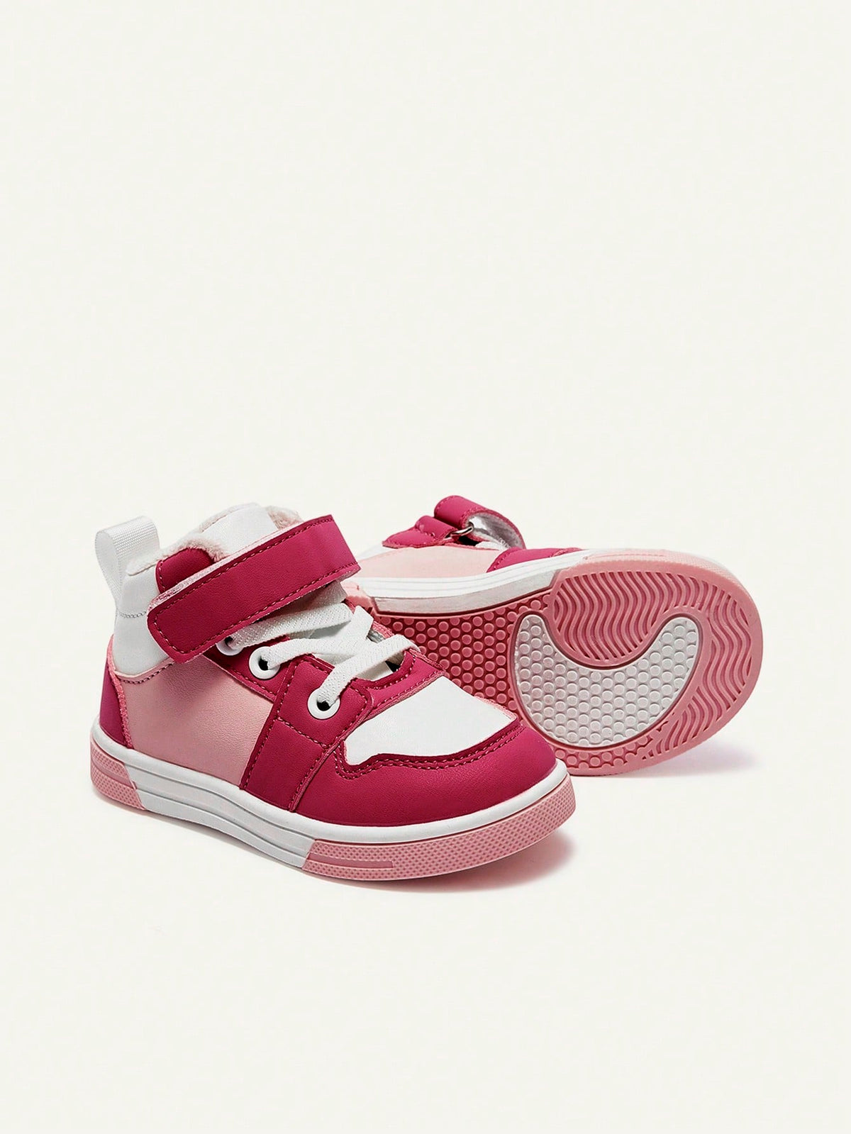 Cozy Pixies Girls' Pink Velvet High-Top Outdoor Sneakers