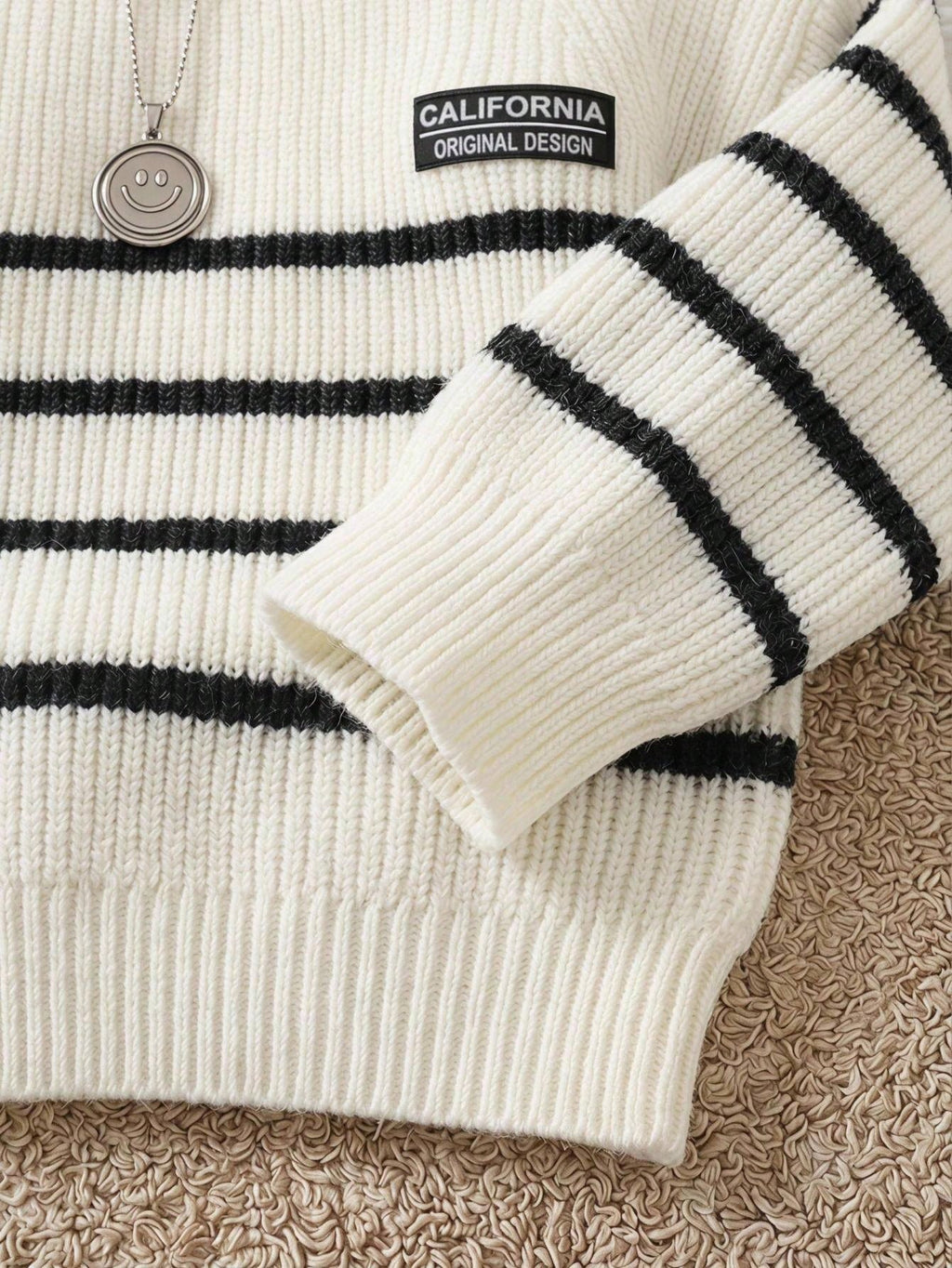 Cozy Pixies Baby Boy Striped Turtleneck Sweater