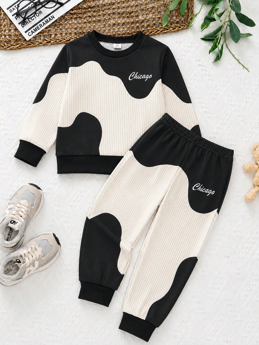 Bambinoo x Playful Pals Boys' Pony Print Sweatshirt & Sweatpants Set