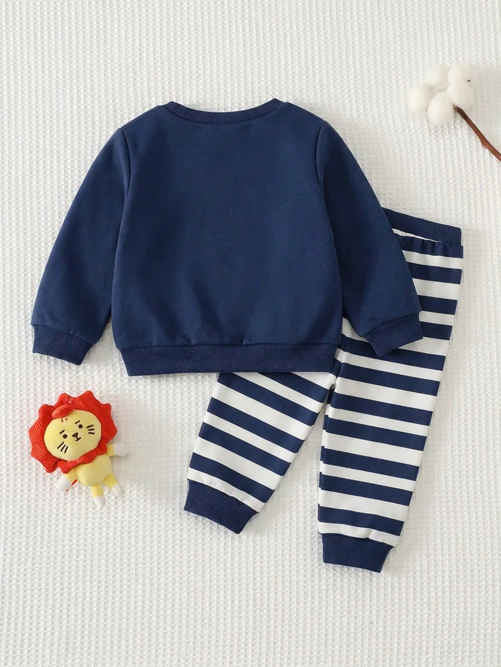 Cozy Pixies Baby Boy Navy Blue Knitted Lion Set Navy Blue