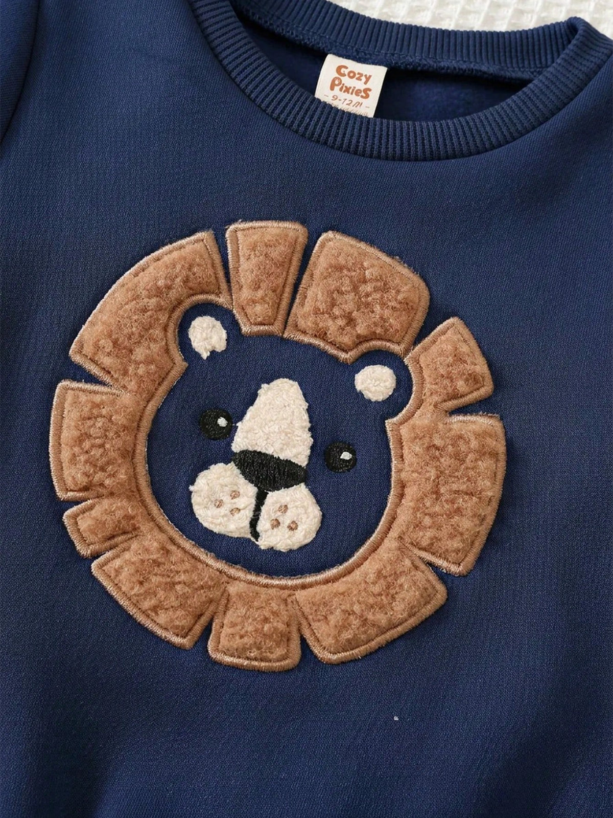 Cozy Pixies Baby Boy Navy Blue Knitted Lion Set Navy Blue