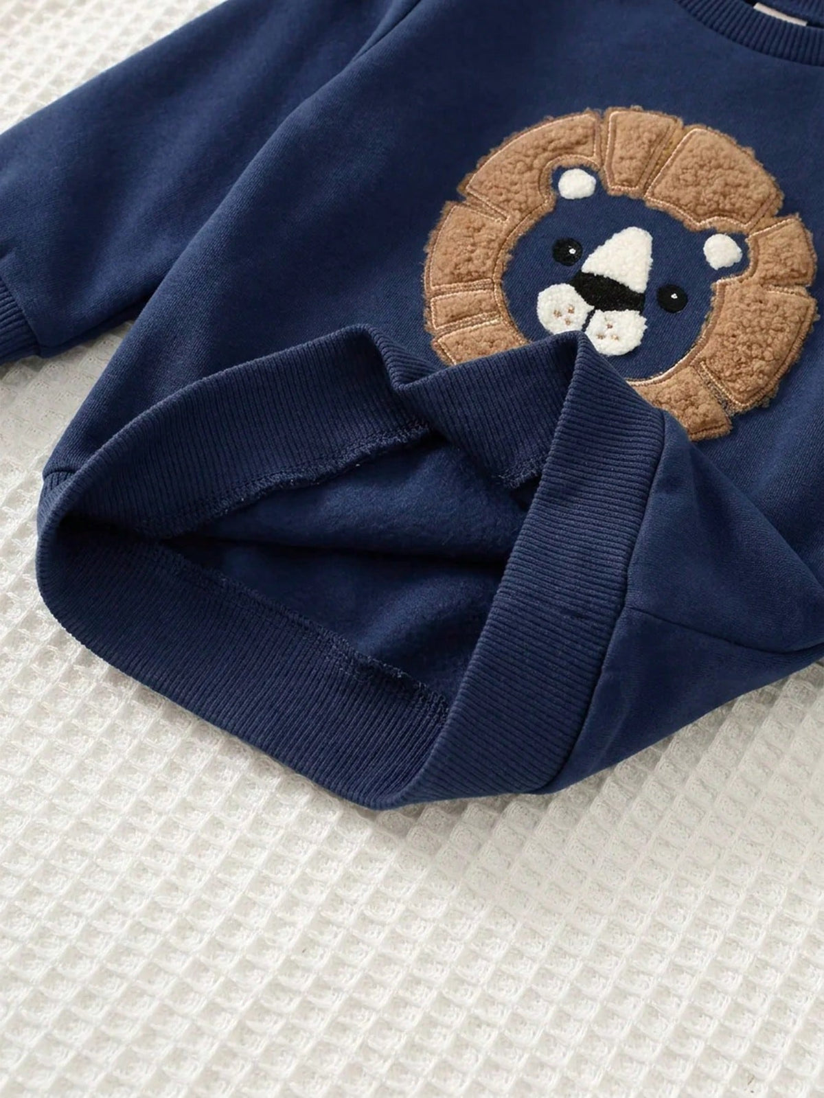 Cozy Pixies Baby Boy Navy Blue Knitted Lion Set Navy Blue