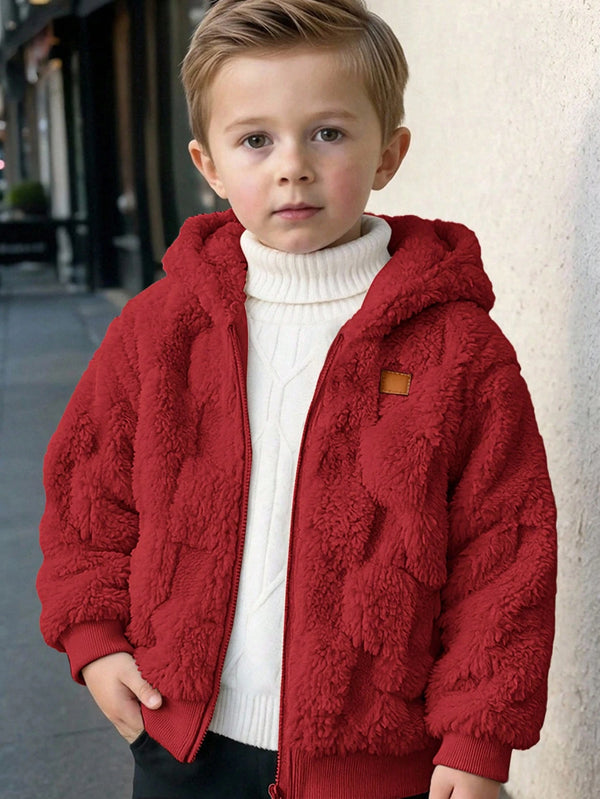 Bambinoo x Cozy Pixies Kids' Plaid Fleece Lined Hooded Jacket