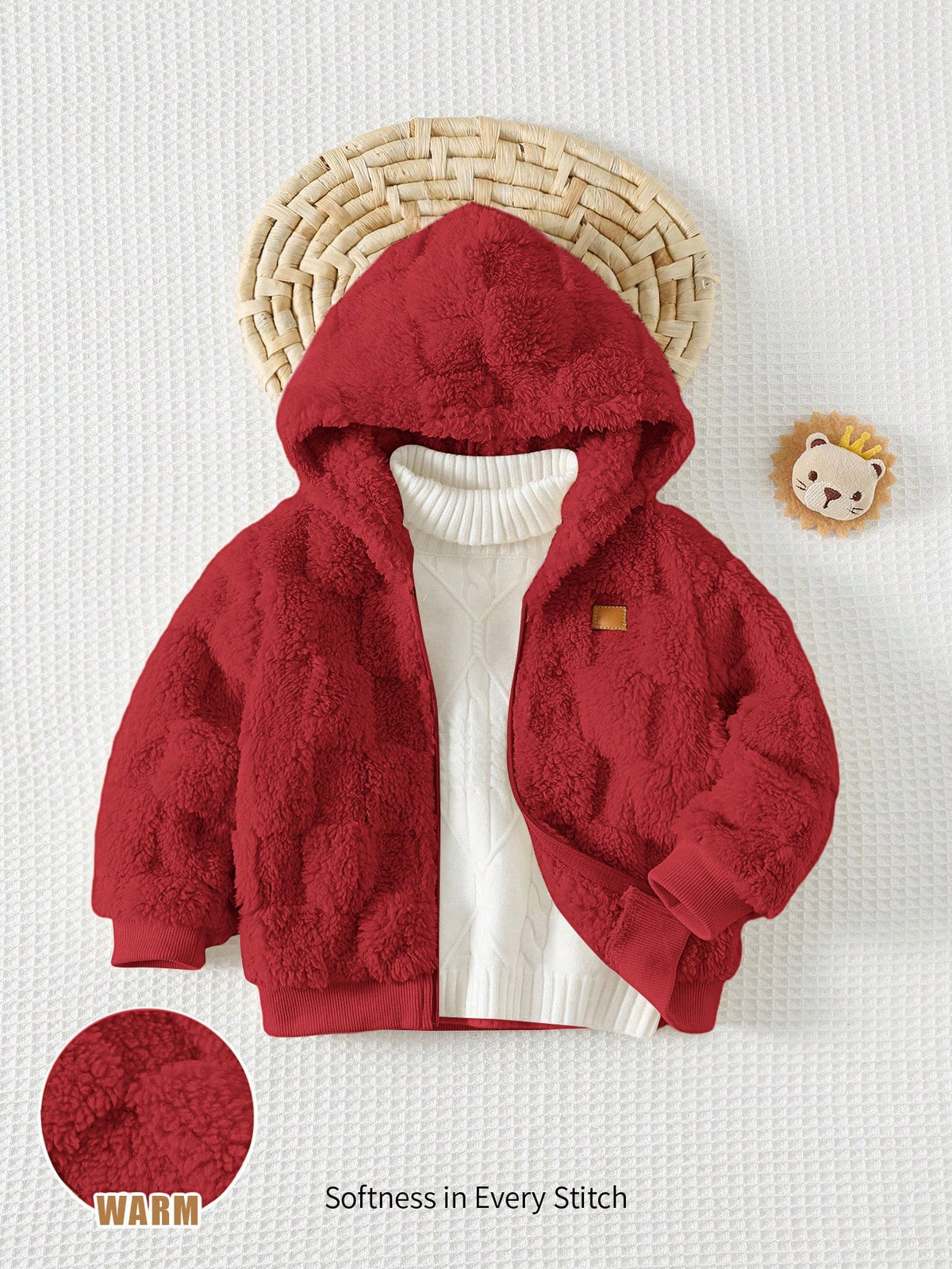 Bambinoo x Cozy Pixies Kids' Plaid Fleece Lined Hooded Jacket