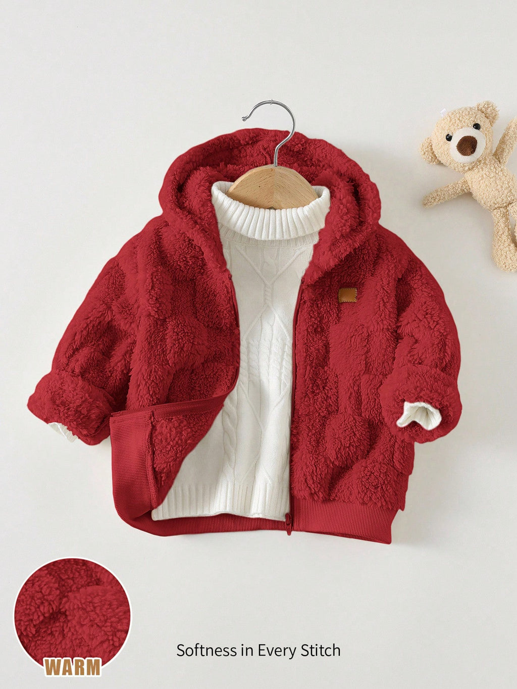 Bambinoo x Cozy Pixies Kids' Plaid Fleece Lined Hooded Jacket
