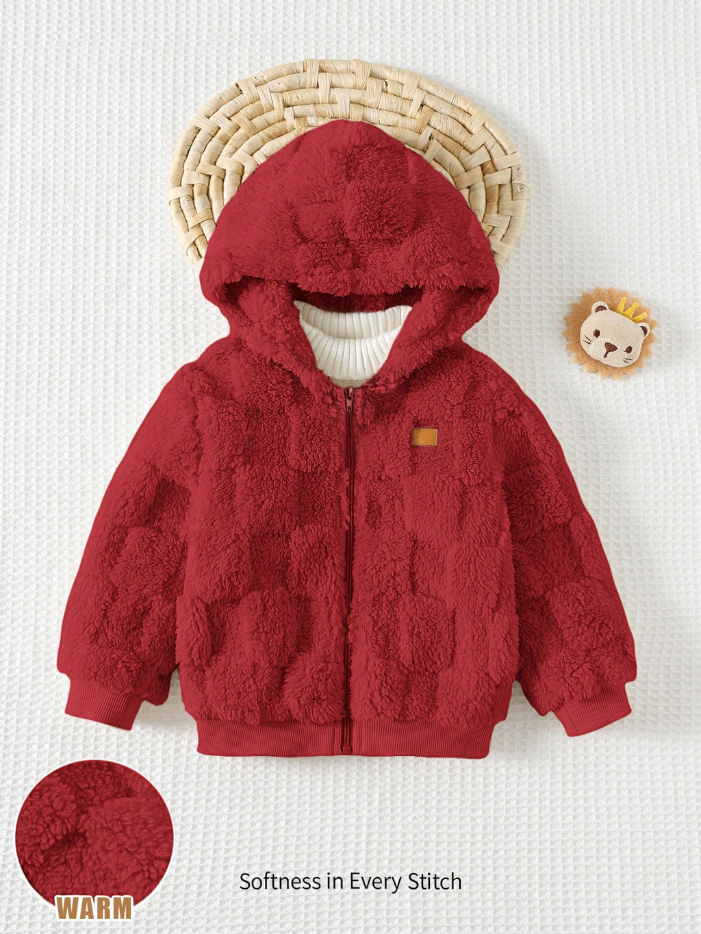 Bambinoo x Cozy Pixies Kids' Plaid Fleece Lined Hooded Jacket