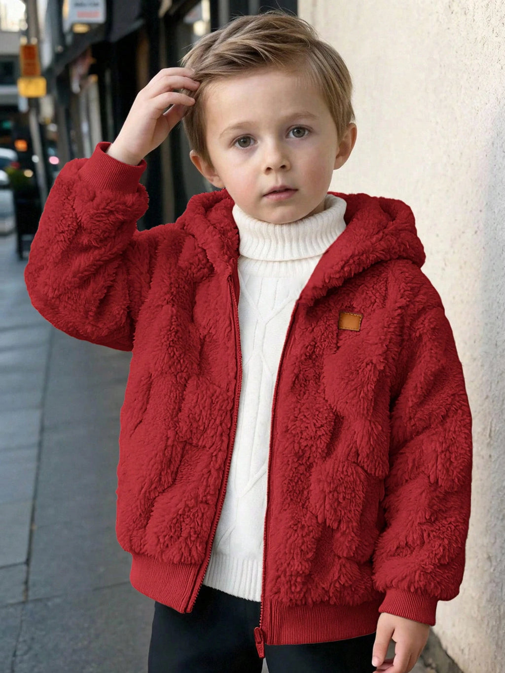 Bambinoo x Cozy Pixies Kids' Plaid Fleece Lined Hooded Jacket