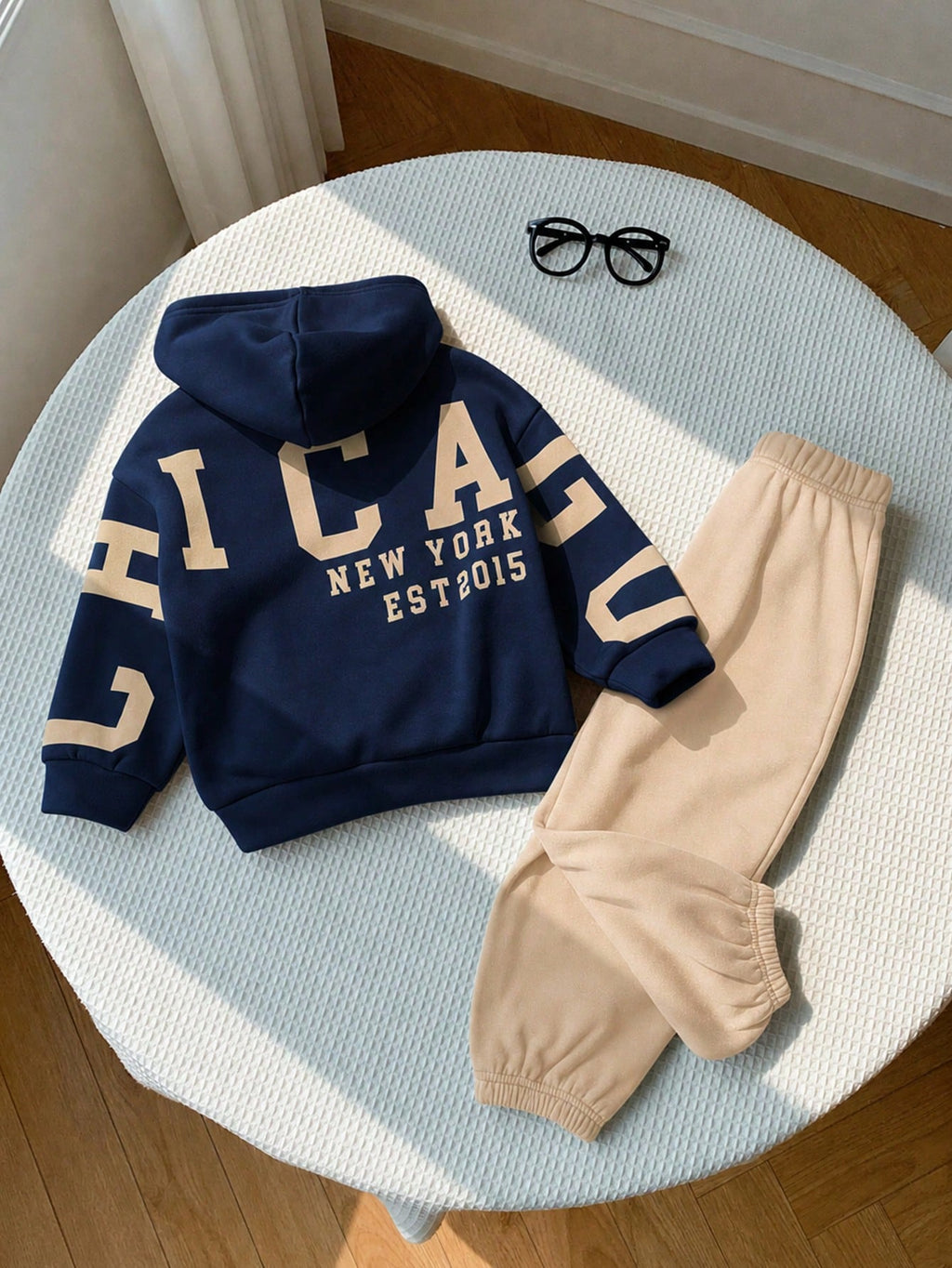 Bambinoo x Playful Pals Boys' Letter Graphic Hoodie & Elastic Pants Set
