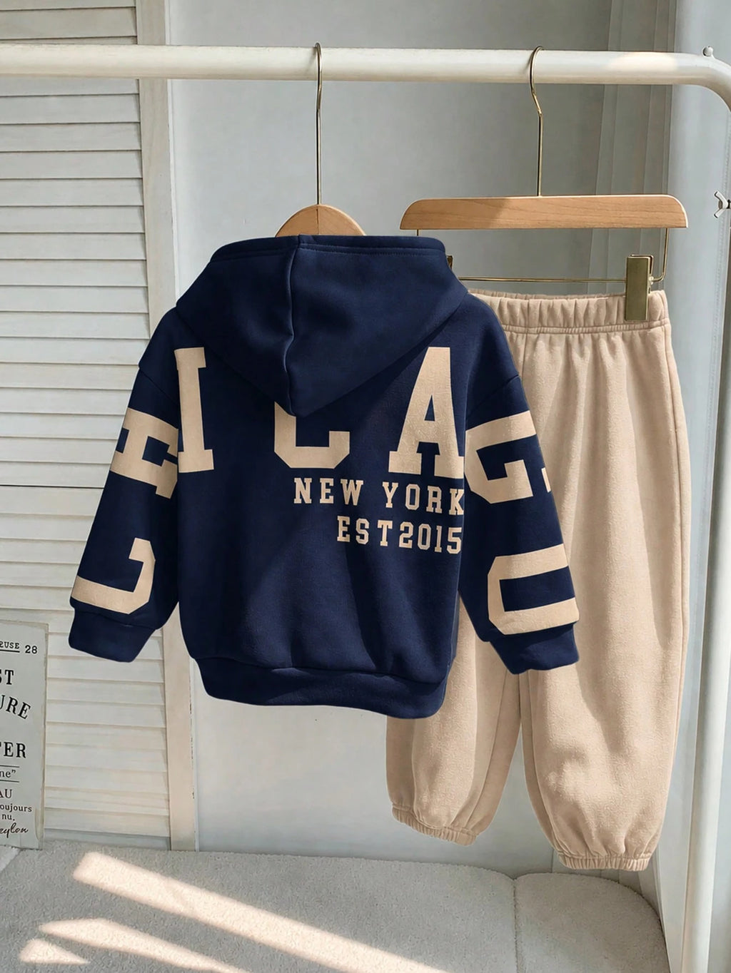 Bambinoo x Playful Pals Boys' Letter Graphic Hoodie & Elastic Pants Set