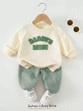Ensemble brodé vert menthe « Mini Papa » Cozy Pixies pour nouveau-né
