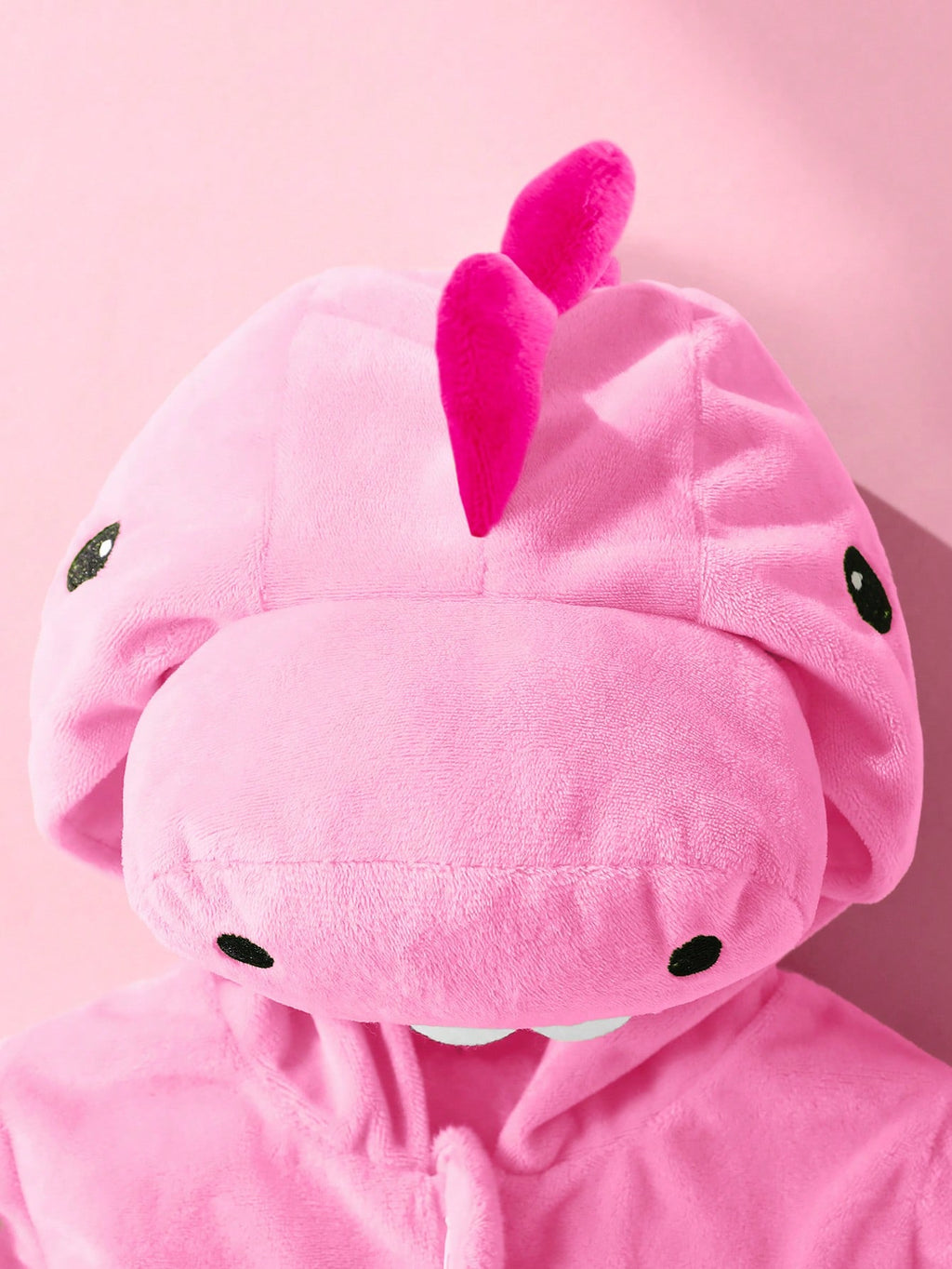 Newborn Dinosaur Long Sleeve Hooded Plush Romper