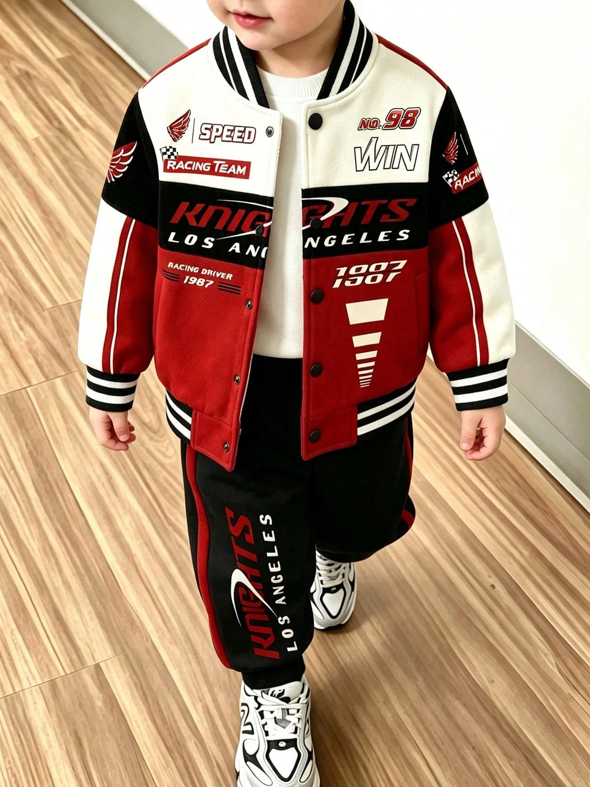 Bambinoo x Playful Pals Racing Car Baseball Jacket & Pants Set