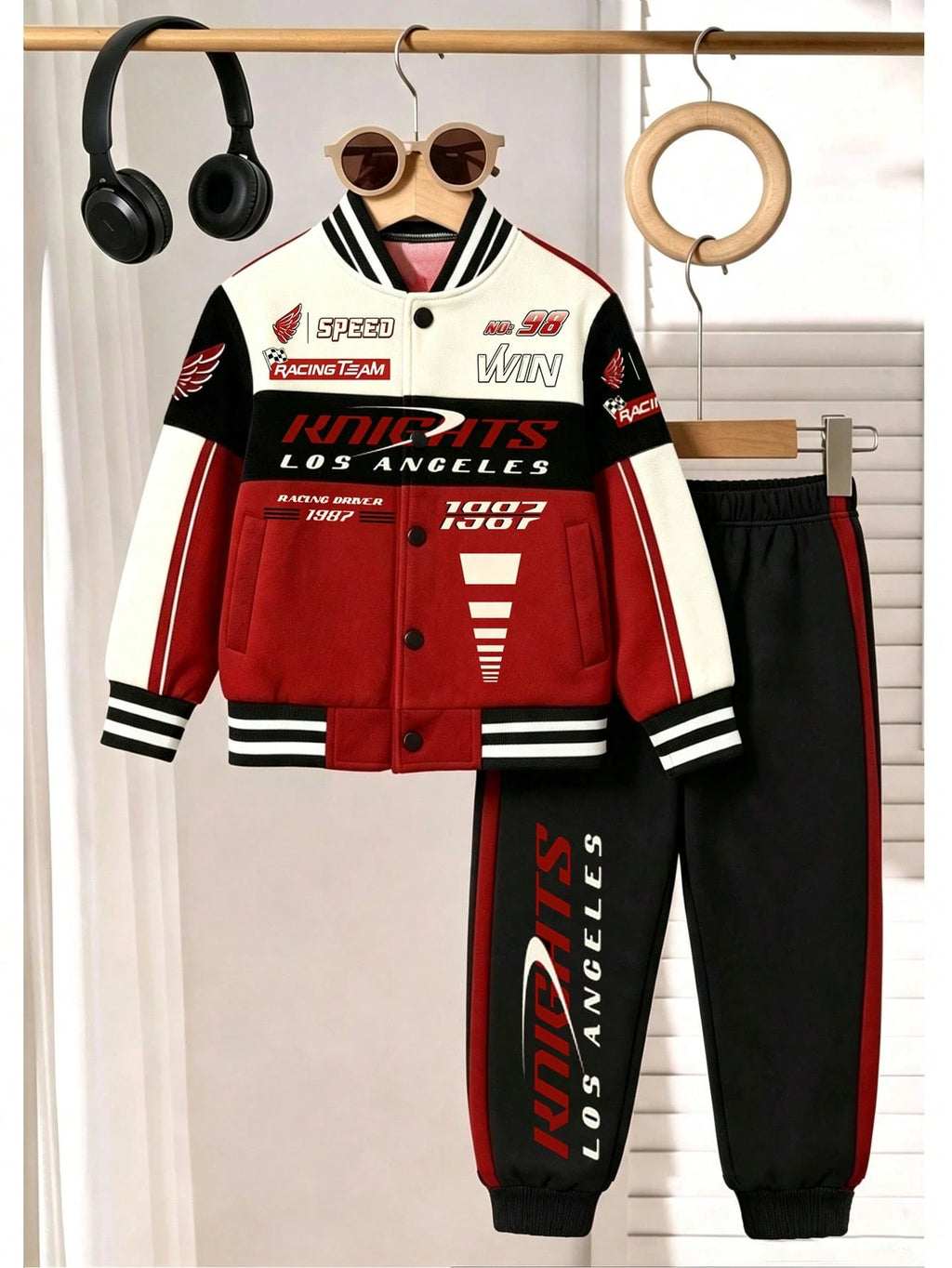 Bambinoo x Playful Pals Racing Car Baseball Jacket & Pants Set