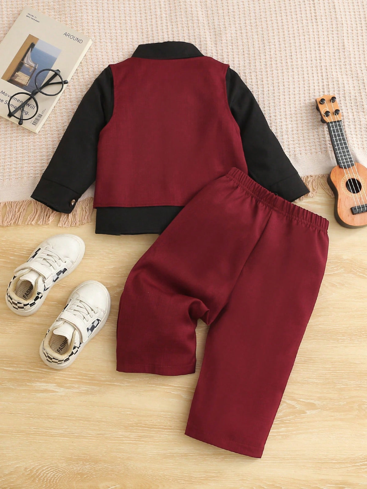Baby Boy Long Sleeve Top Trousers Bow 3 Piece Set
