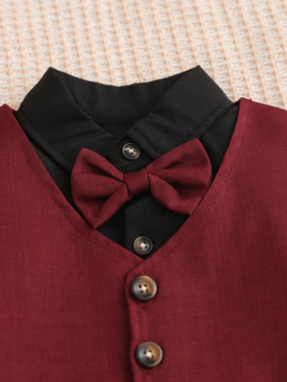 Baby Boy Long Sleeve Top Trousers Bow 3 Piece Set