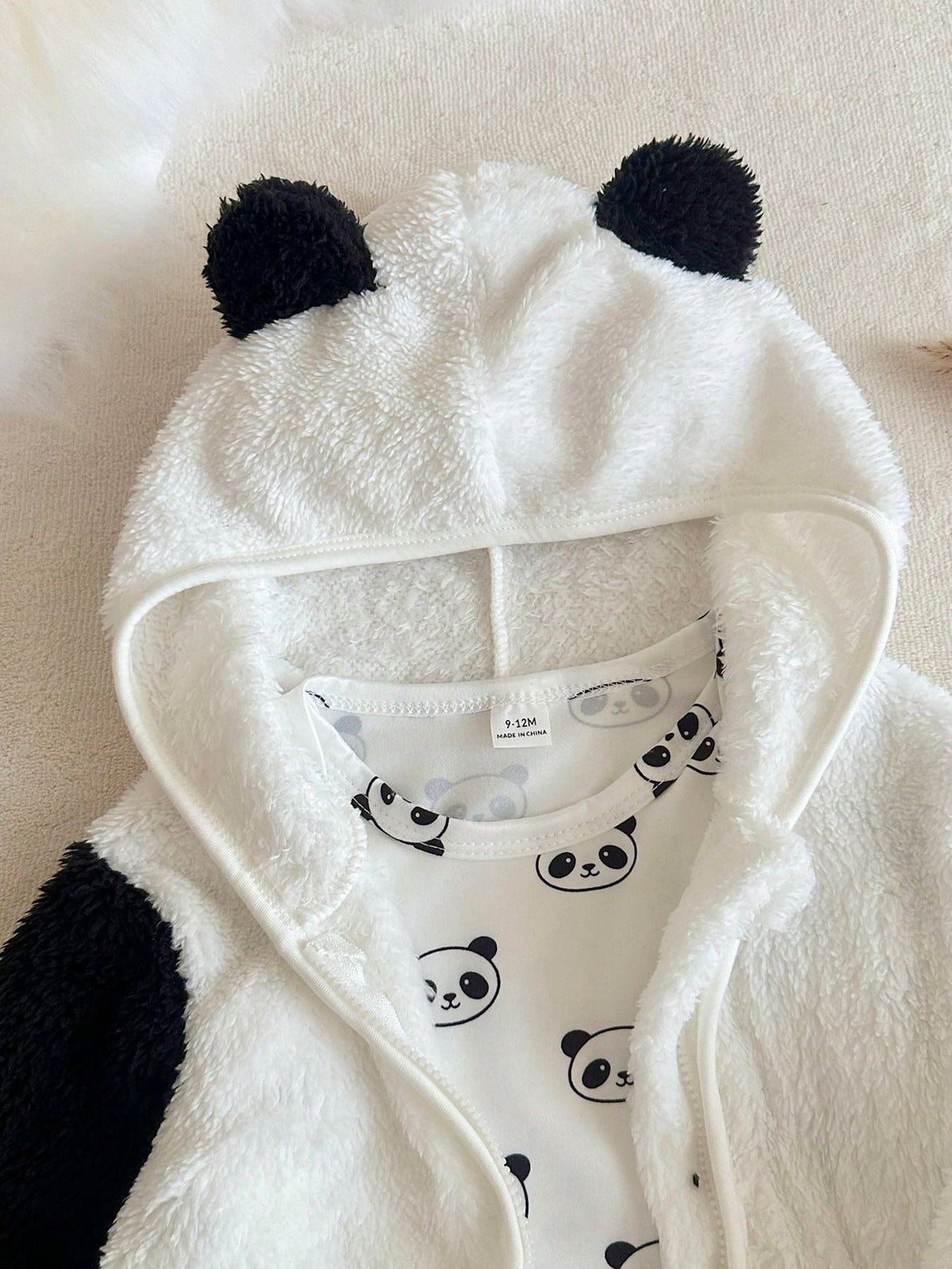 Baby Boy 3pc Panda Hooded Jacket Romper Set