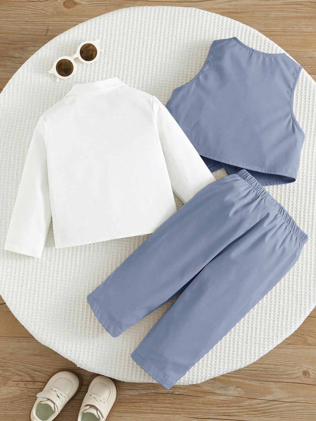 Baby Boy Polo Shirt Vest Pants 3 Piece Set