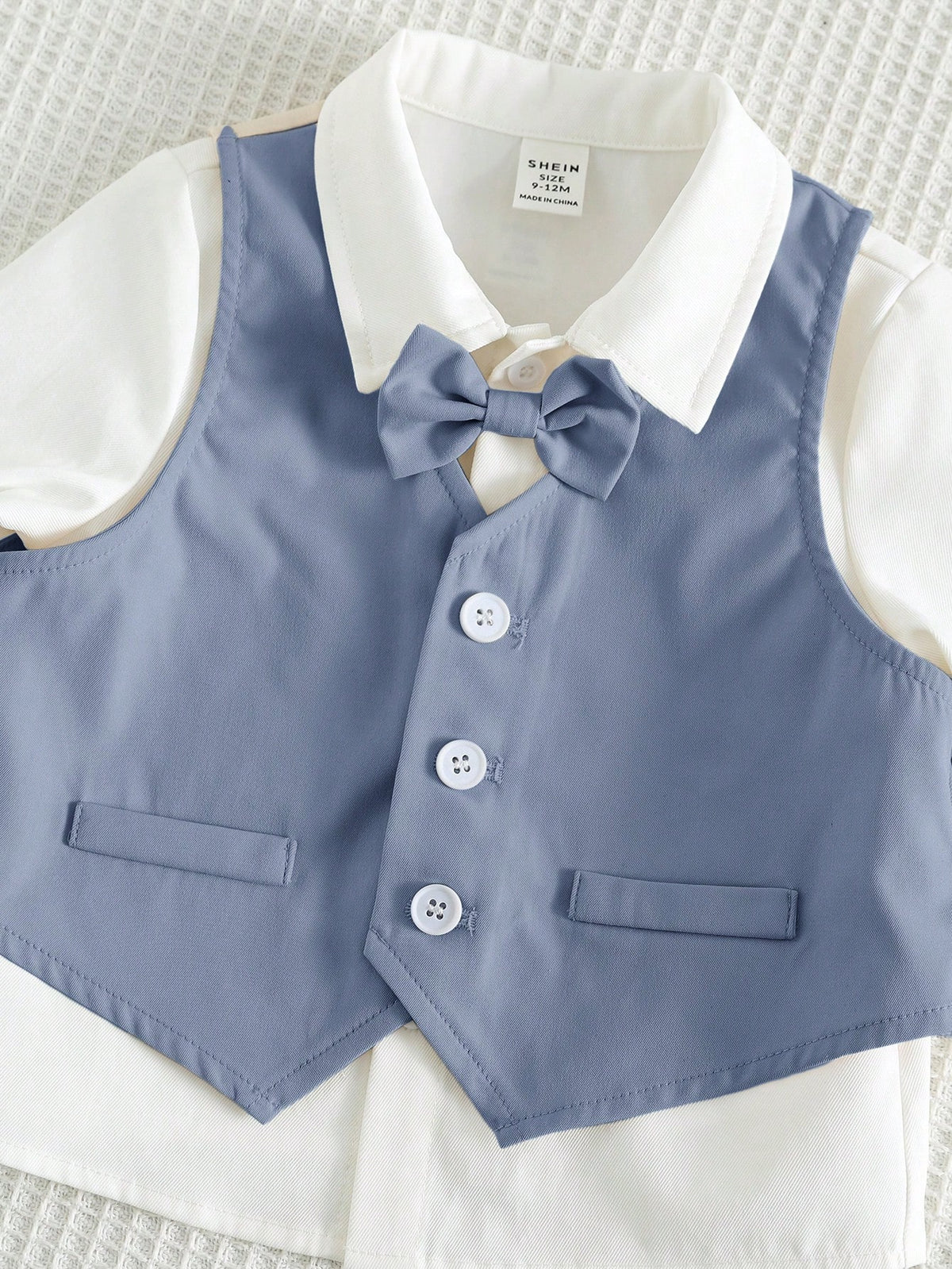 Baby Boy Polo Shirt Vest Pants 3 Piece Set