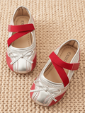 Bambinoo x Playful Pals Mary Janes Rouge et Argent à Nœuds Papillons pour Filles