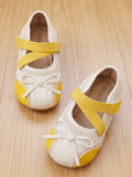 Bambinoo x Playful Pals Girls' White & Yellow Mesh Colorblock Loafers