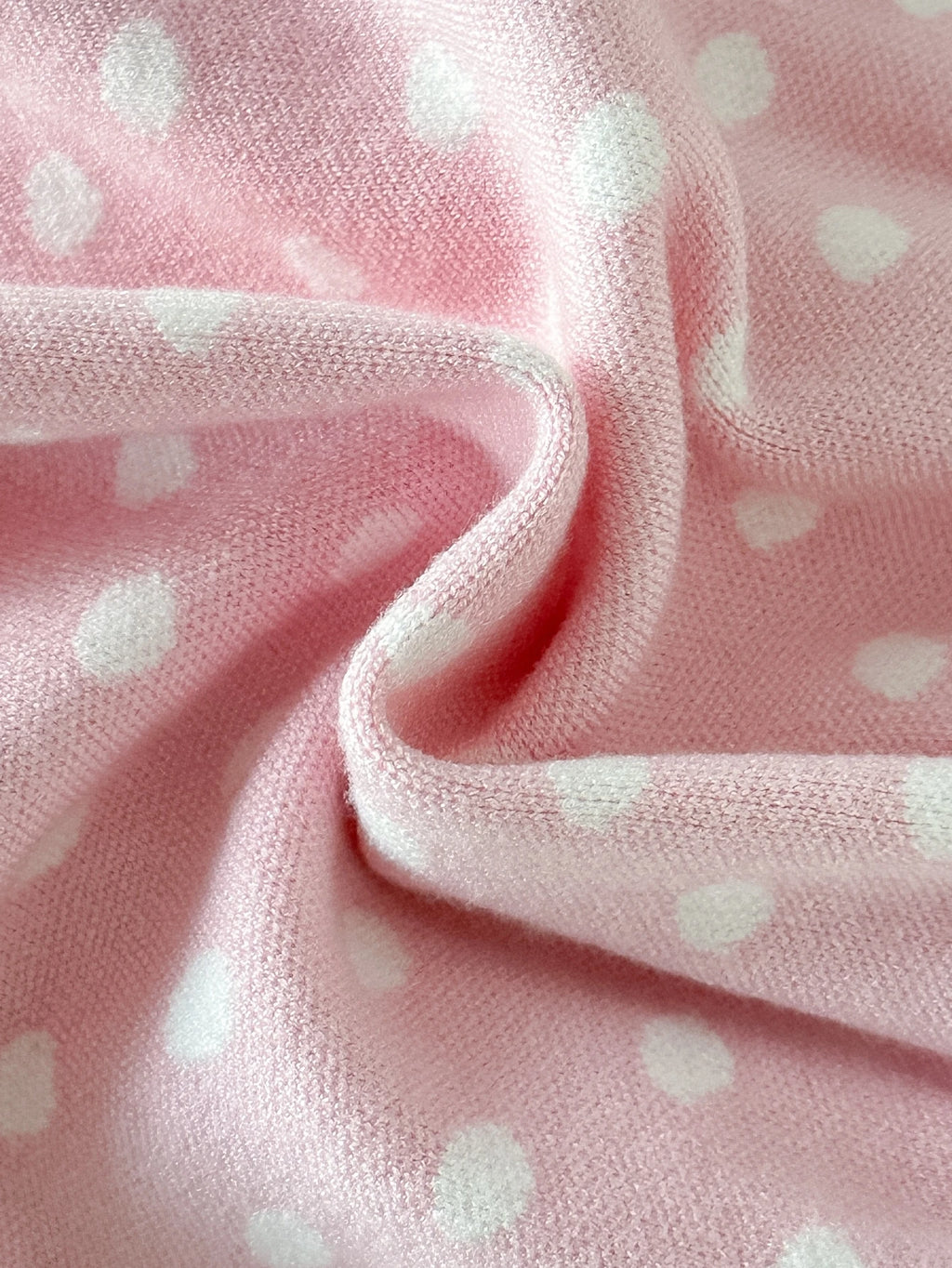 Little Girl Polka Dot Knit Cardigan Sweater Dress Pink