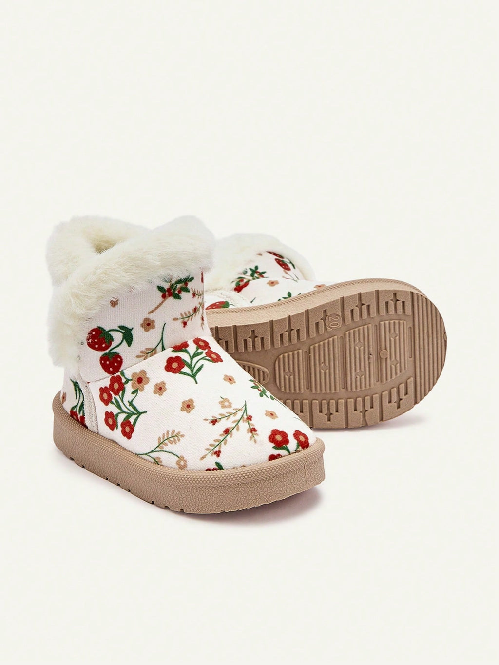 Cute Flower Strawberry Fluff Snow Boots