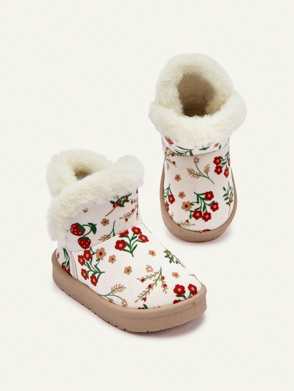 Cute Flower Strawberry Fluff Snow Boots