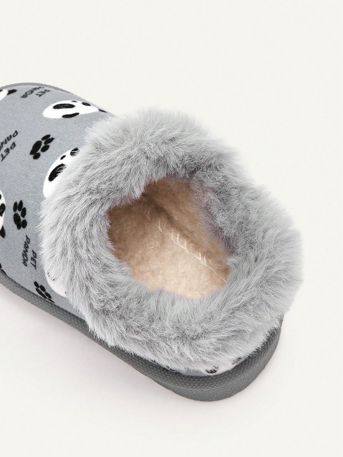 Chaussons bébé garçon à enfiler, chauds et confortables, doublés en fausse fourrure avec motif panda mignon