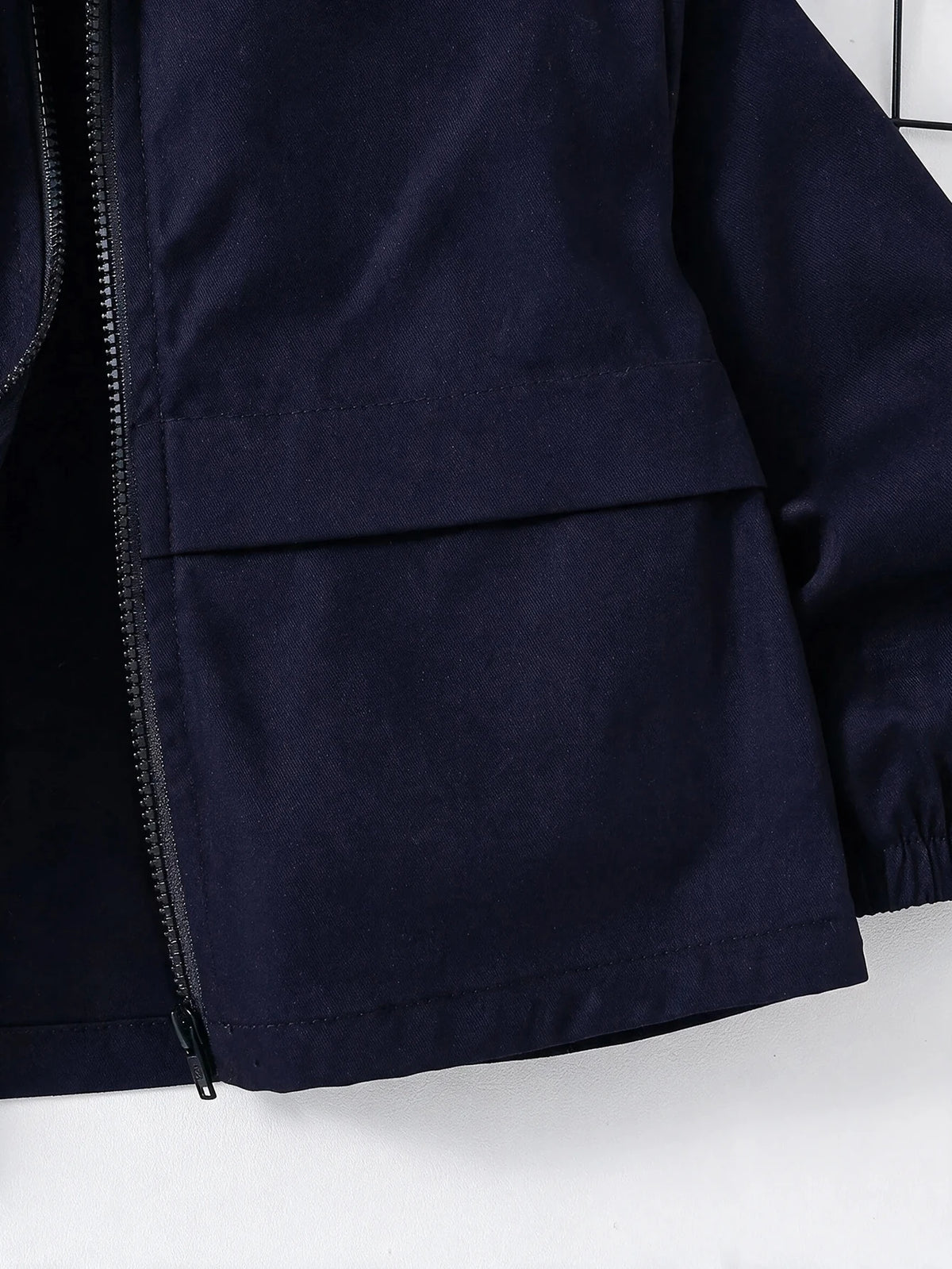 Baby Blue Bear Embroidery Warm Zip-Up Jacket Royal Blue