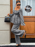 Ensemble haut à manches longues et encolure carrée avec taille ajustable MaterniWear