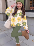 Young Girl Crew Neck Long Sleeve Sweatshirt Leggings 2 Piece Set