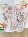 Baby Girl Floral Print Long Sleeve Pajama Set