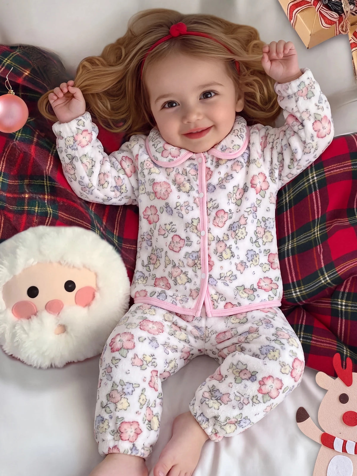 Baby Girl Floral Print Long Sleeve Pajama Set