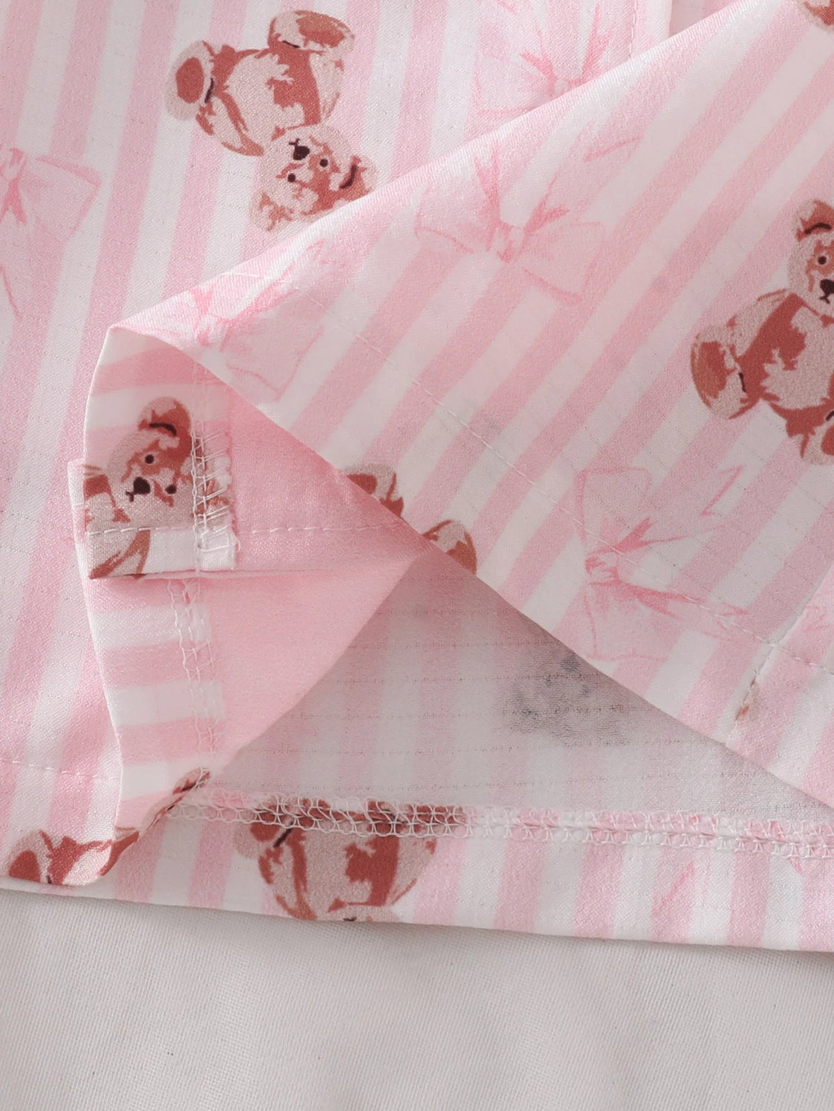 Baby Girl Teddy Print Long Sleeve Pants 2 Piece Set