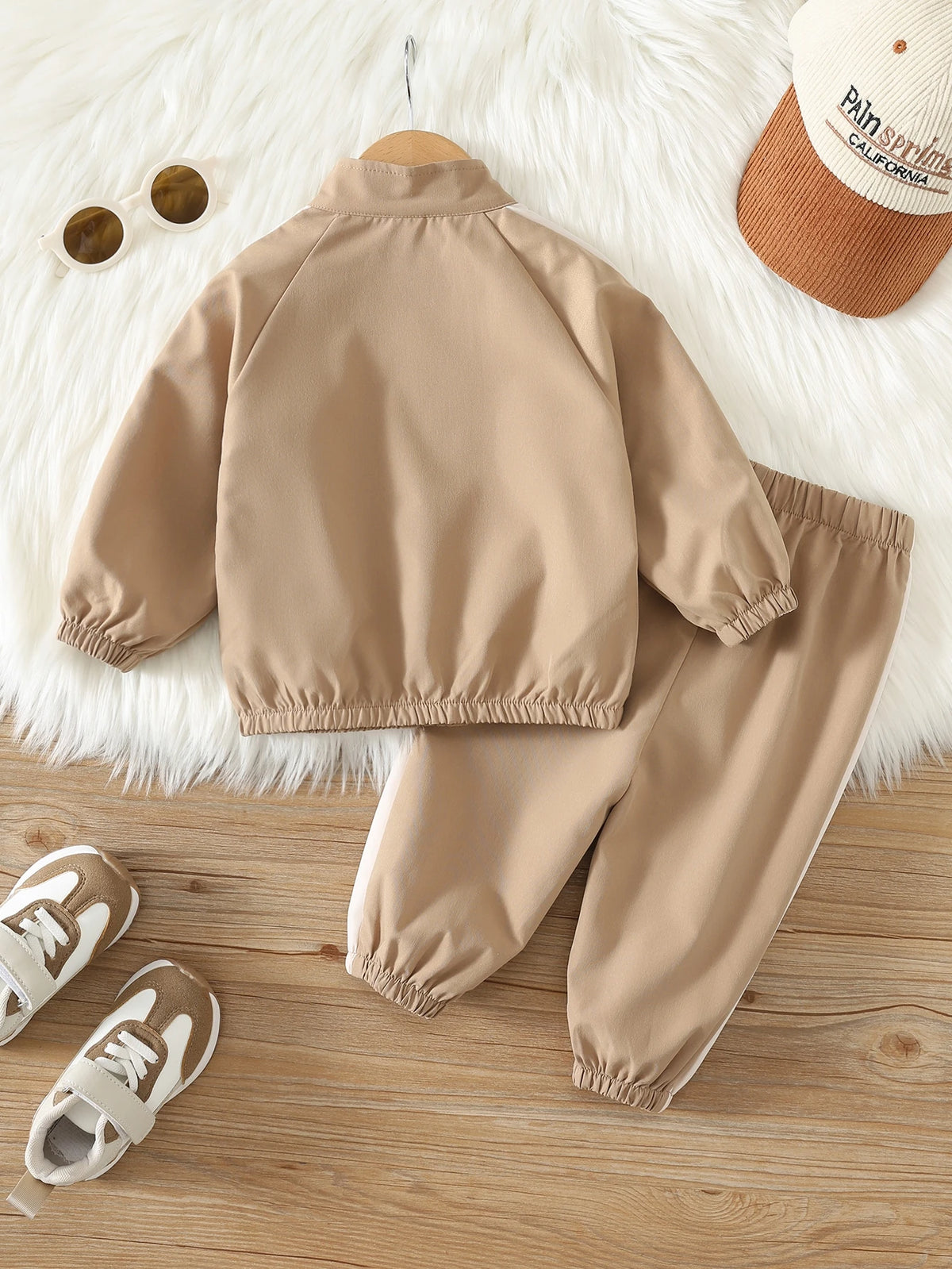 Bambinoo x Playful Pals Baby Colorblock Stand Collar Sweatshirt Set