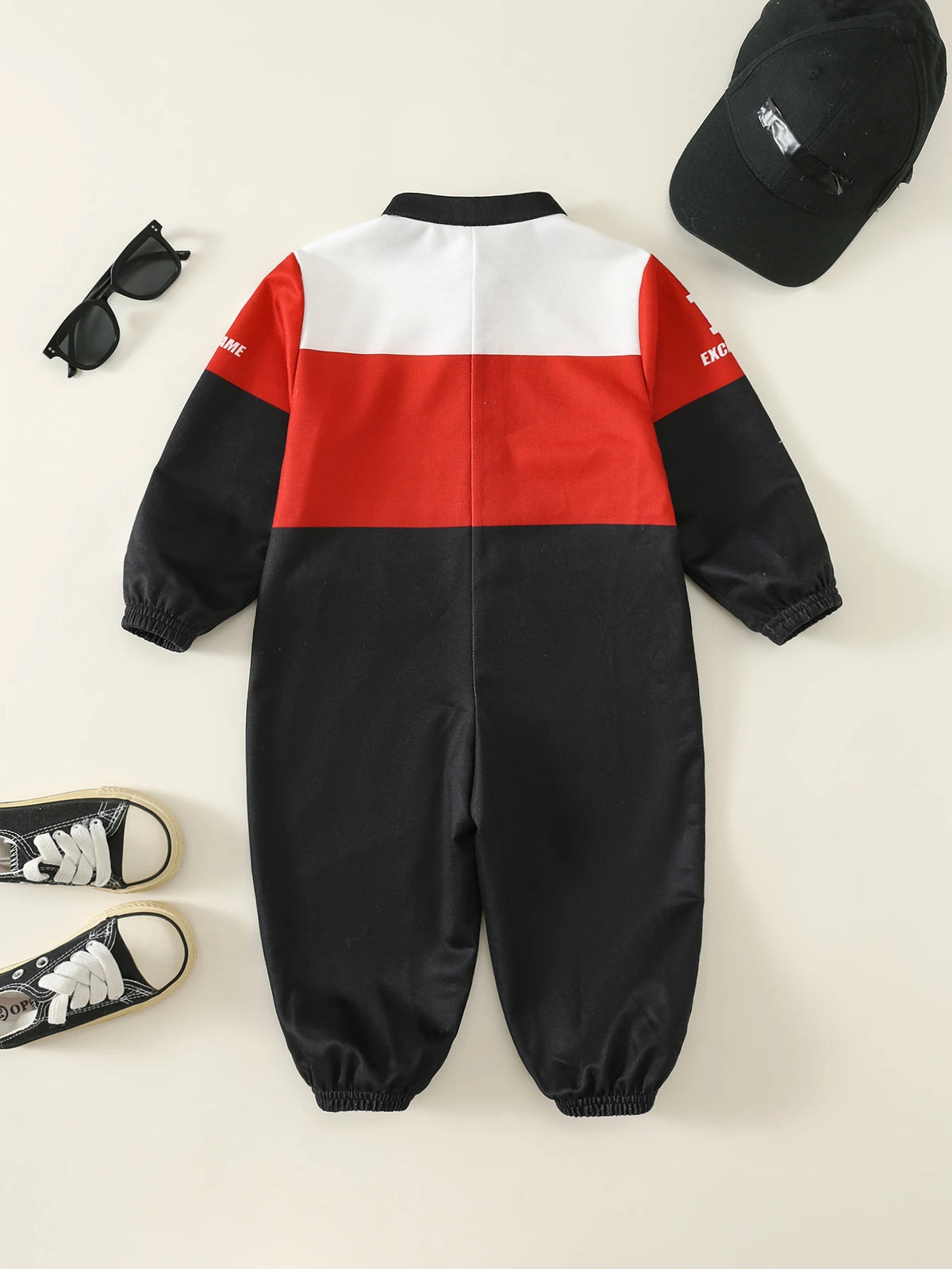 Baby Boy Multicolor Racing Style Jumpsuit