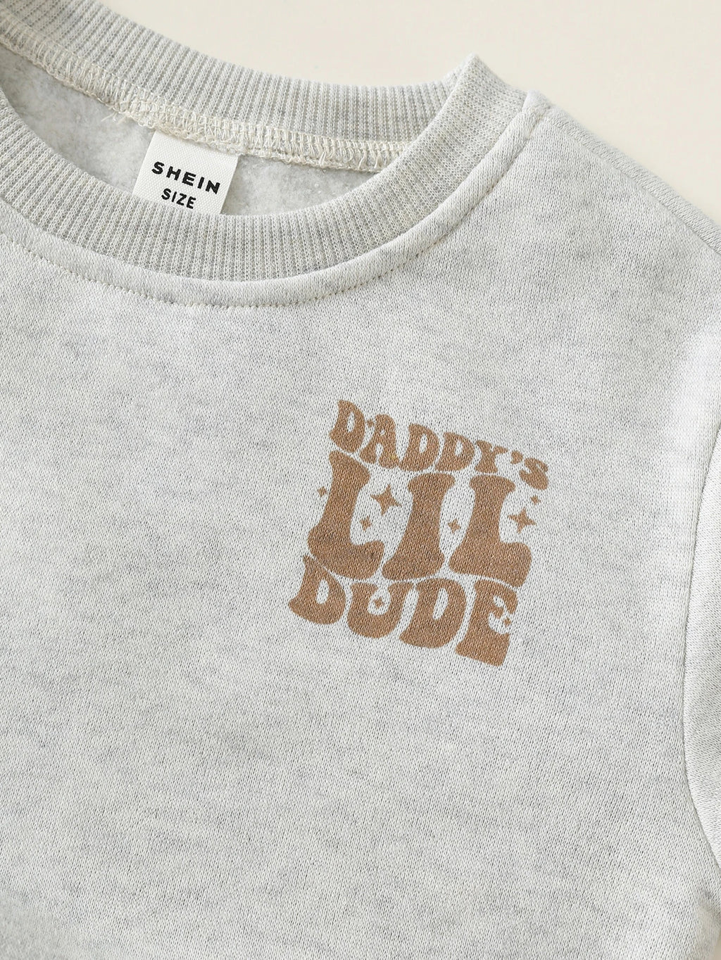 Baby Boy Brown Thermal Slogan Sweatshirt Set