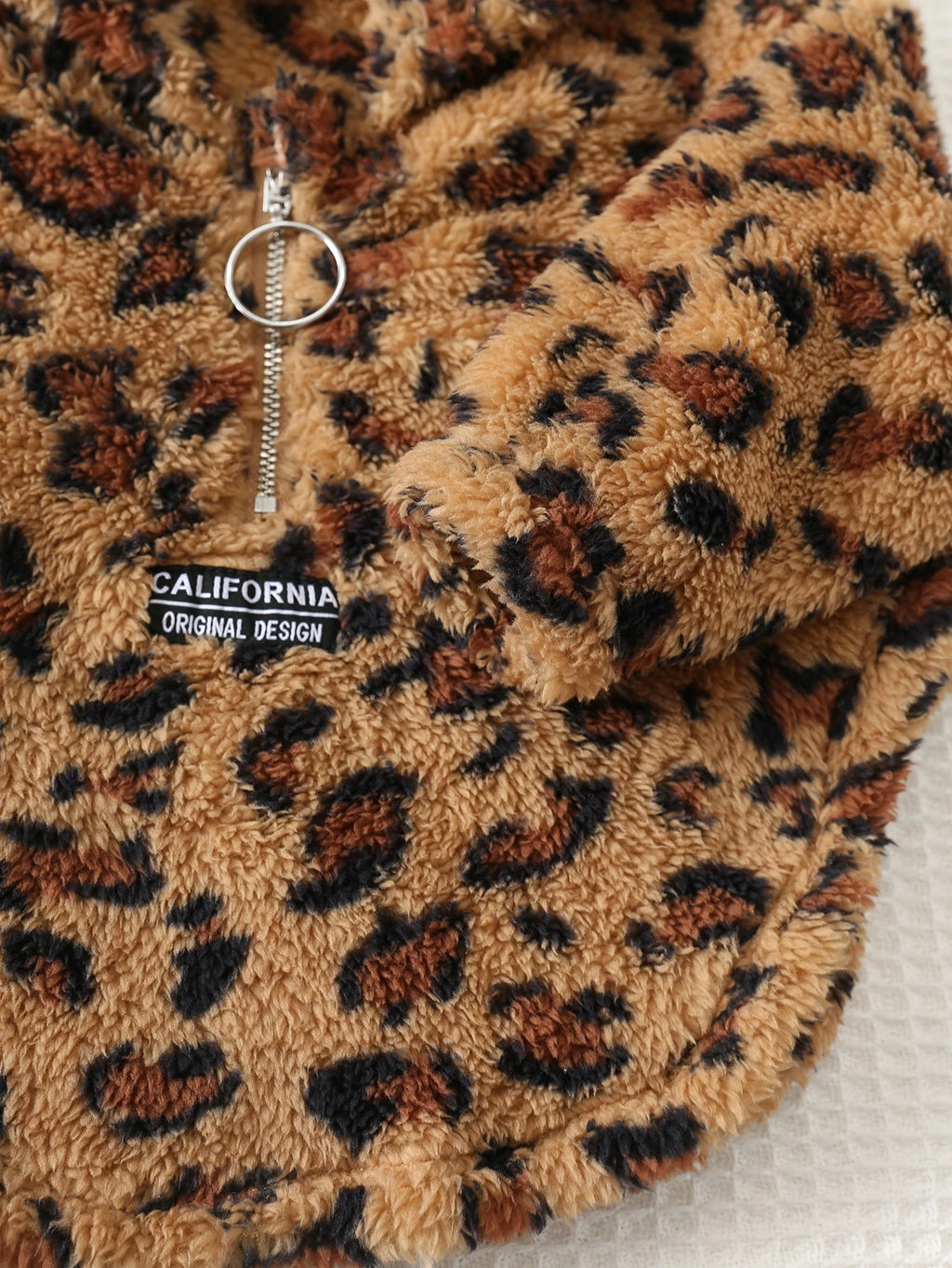 Ensemble 2 pièces legging et sweat à capuche en peluche à motif pour bébé fille