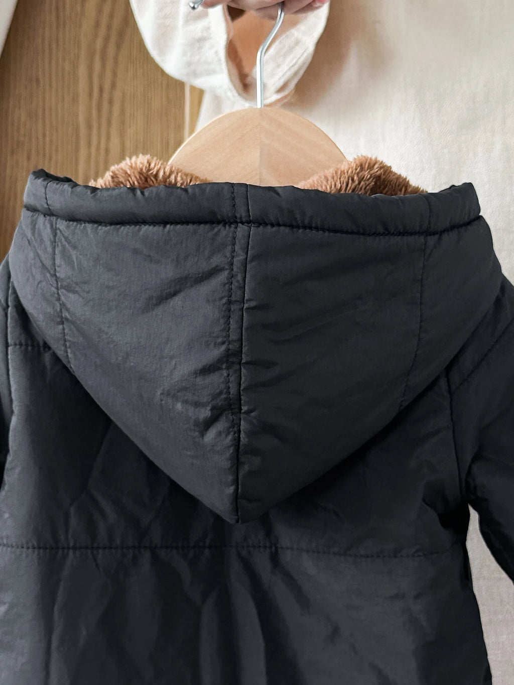 Vintaside Baby Boy Plush Bear Fleece-Lined Jacket Black