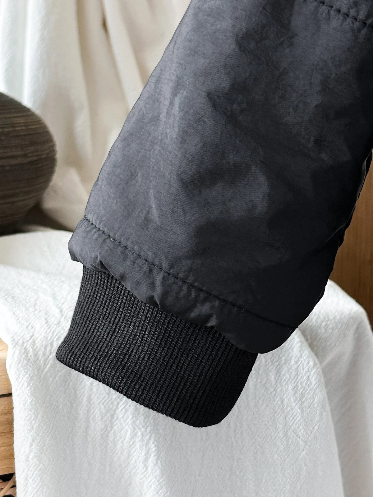 Vintaside Baby Boy Plush Bear Fleece-Lined Jacket Black