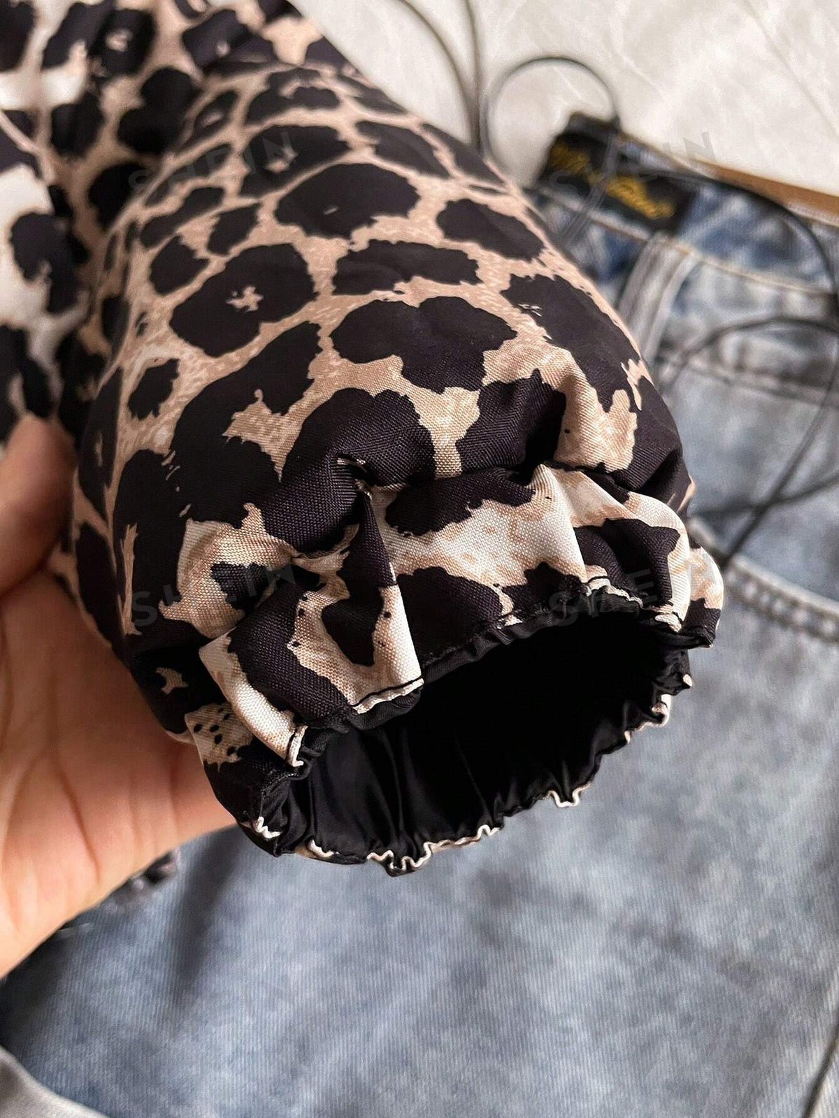 Young Girl Leopard Print Lined Zip Up Casual Jacket