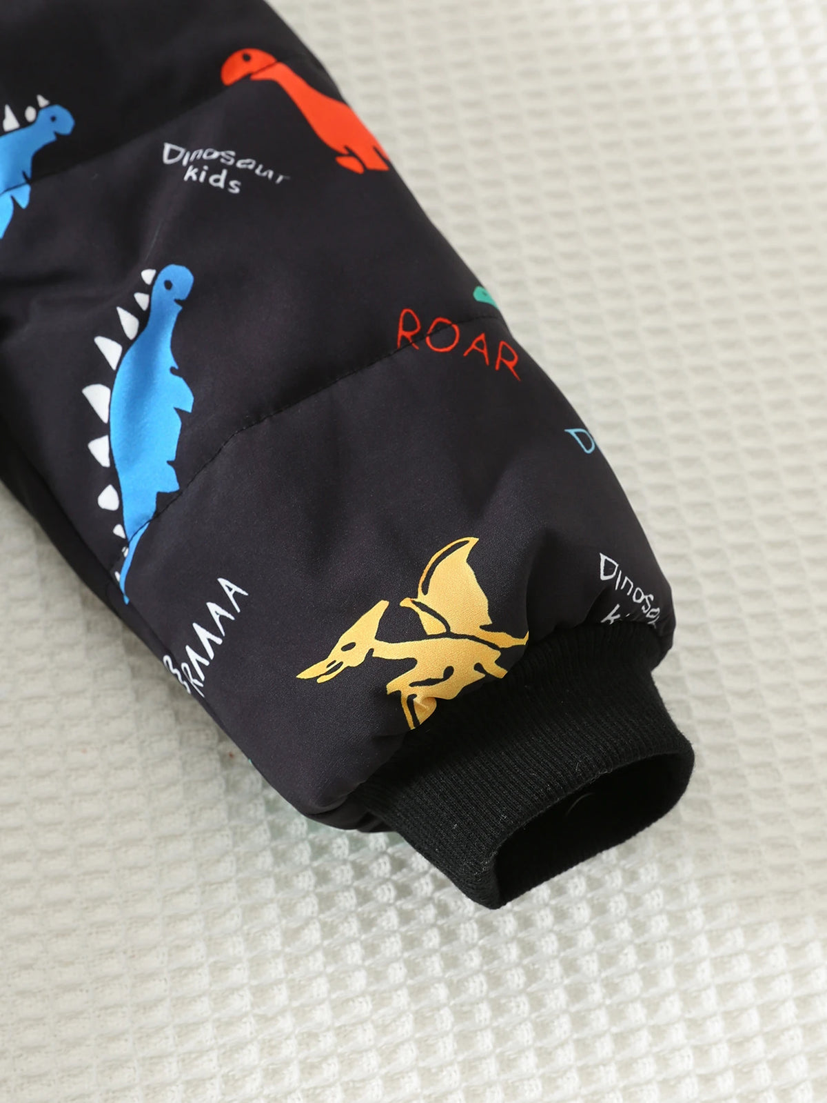Bambinoo x Cozy Pixies Boys' Dinosaur Print Hooded Thermal Puffer Coat