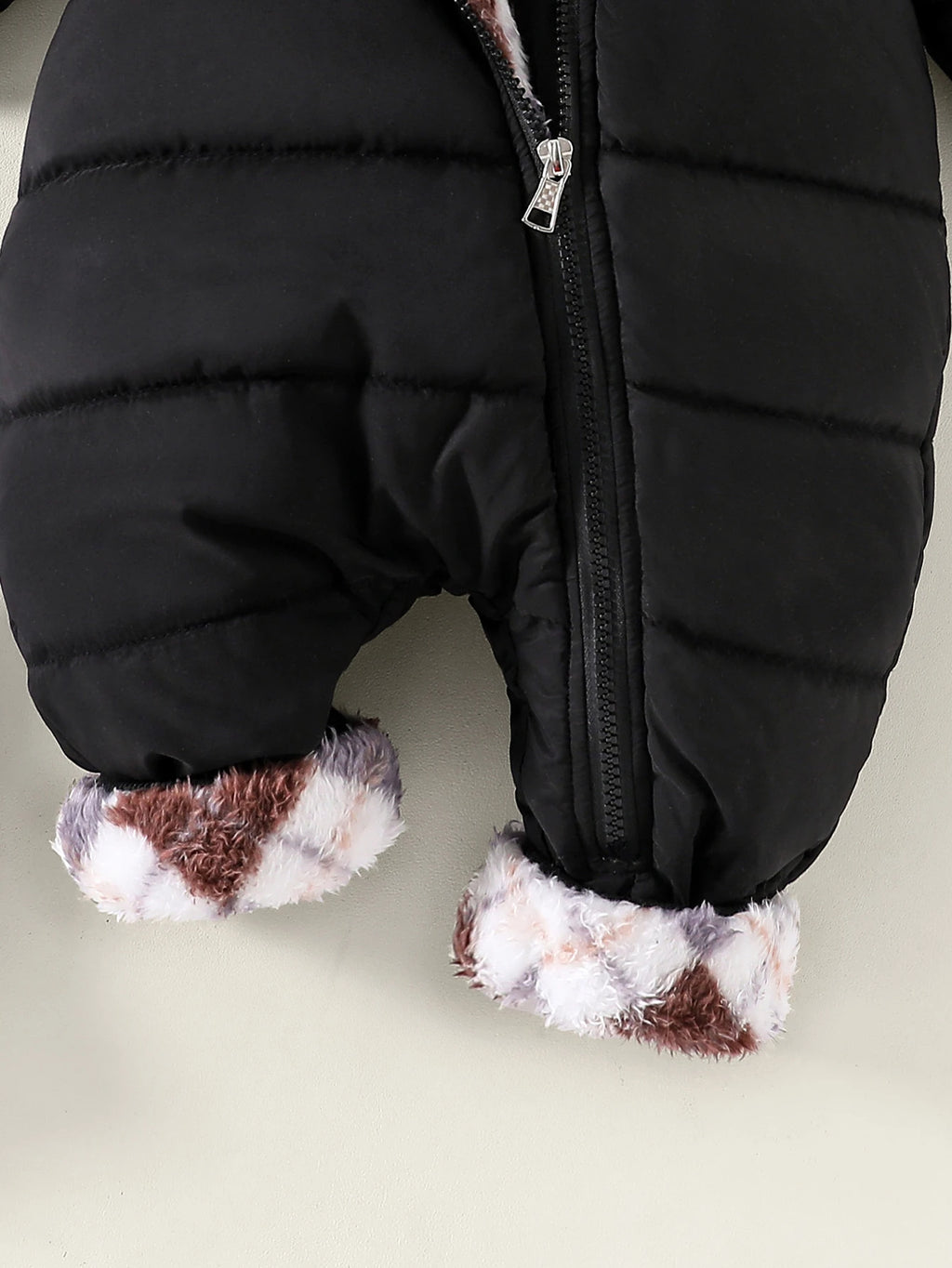 Playful Pals Baby Boy Black Quilted Jumpsuit