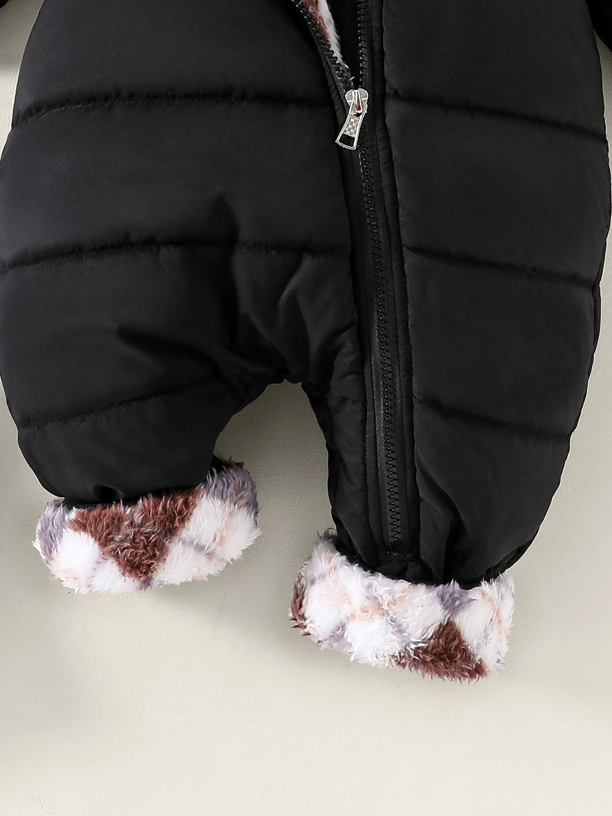 Playful Pals Baby Boy Black Quilted Jumpsuit