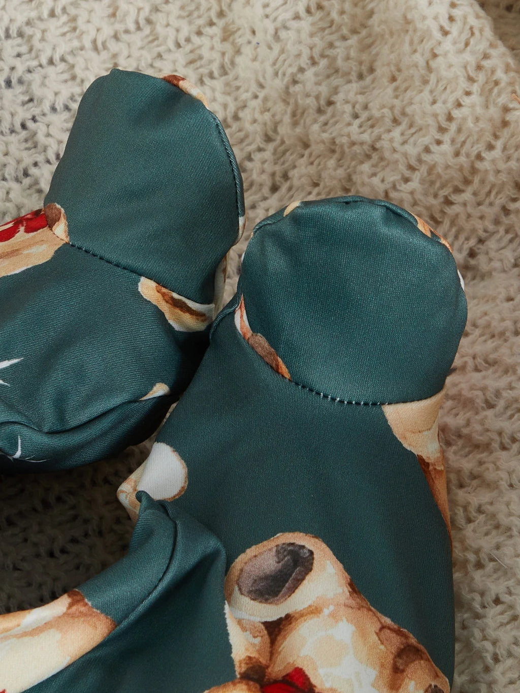 Newborn Green Snowman Bear Footed Christmas Jumpsuit Green