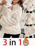Maternity Apricot 3-In-1 Fleece-Lined Pregnancy Jacket
