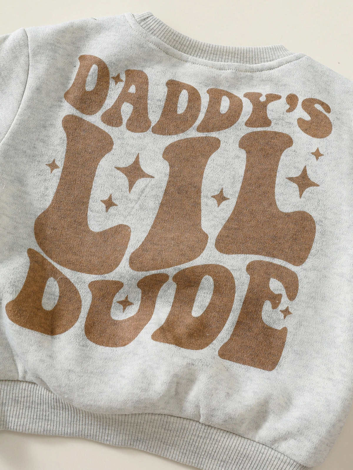 Baby Boy Brown Thermal Slogan Sweatshirt Set