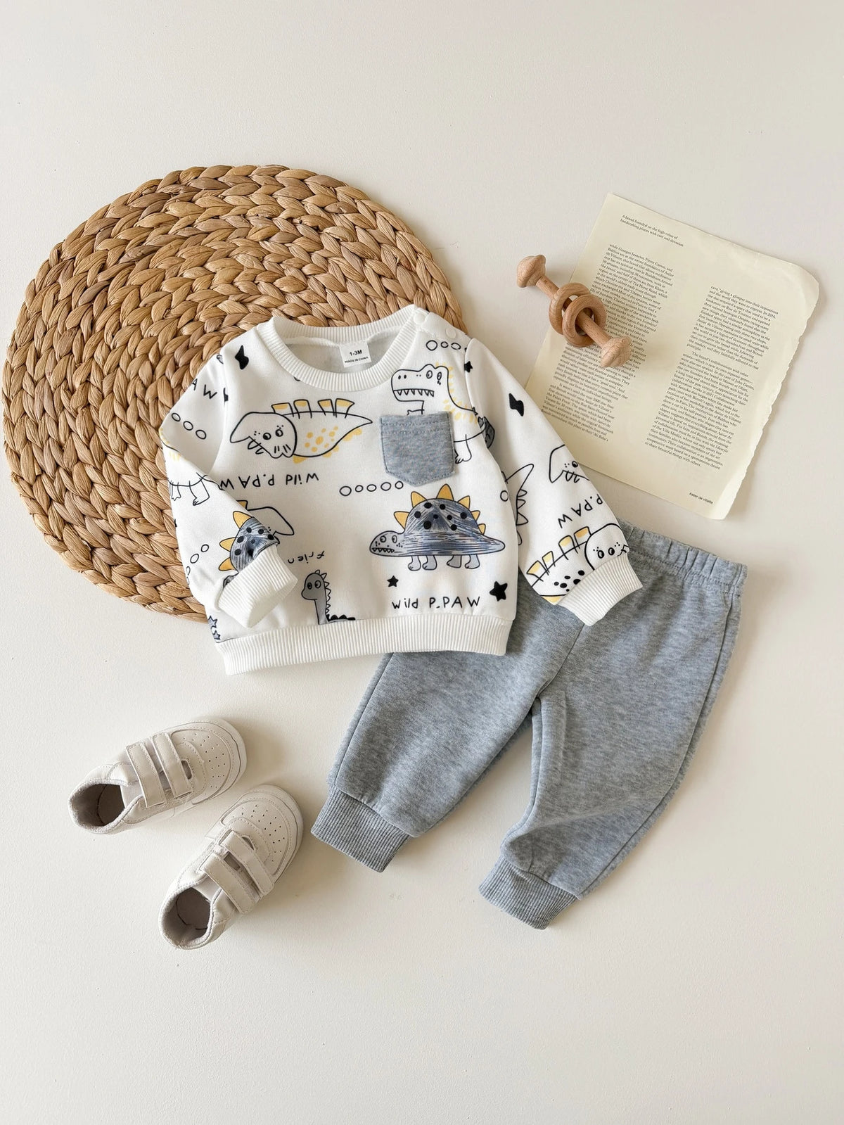 Baby Cute Cartoon Long-Sleeve Sweatshirt And Pants Set