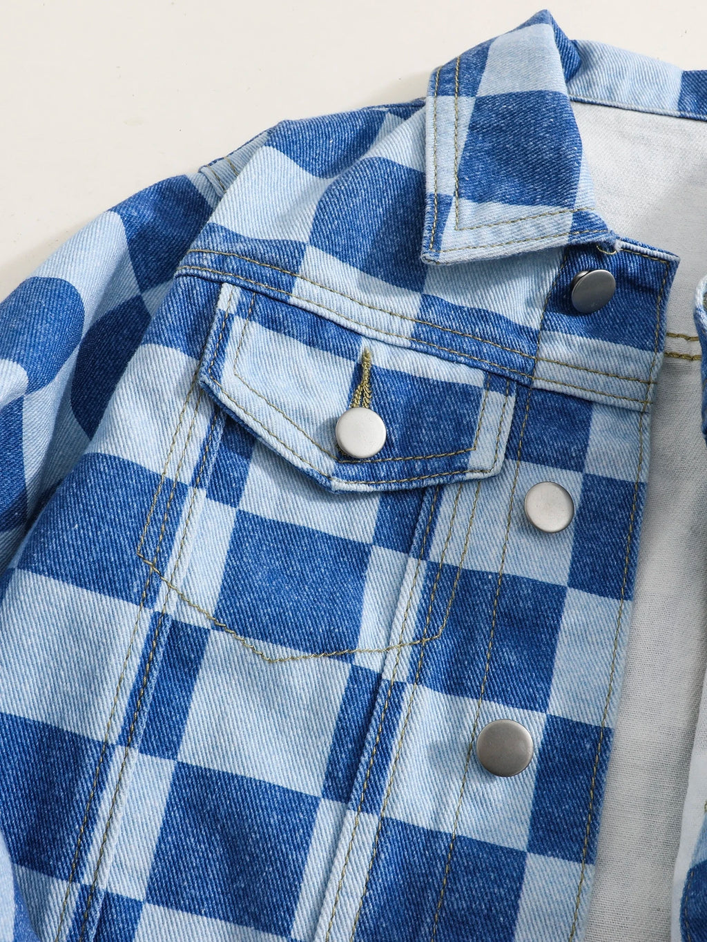 Bambinoo x Boys' Light Blue Graphic Distressed Denim Jacket